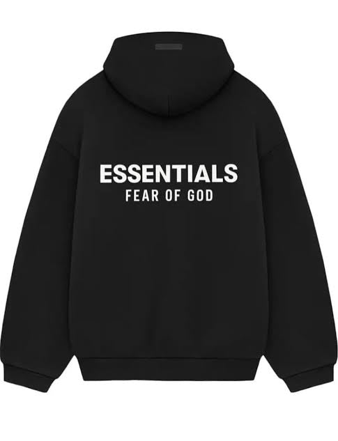 ESSENTIALS Fw24 black hoodie